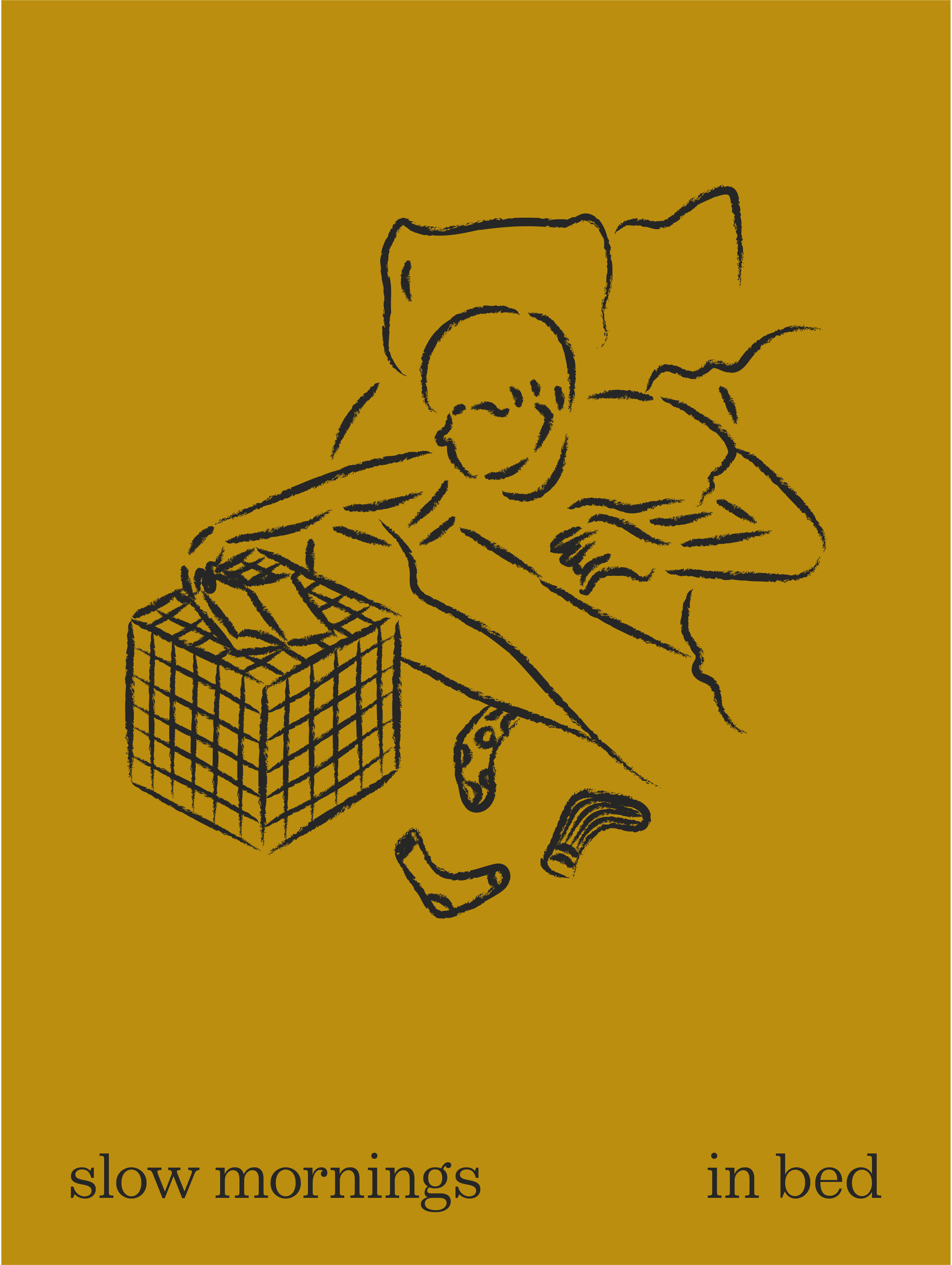 Edgewater Illustration bed yellow