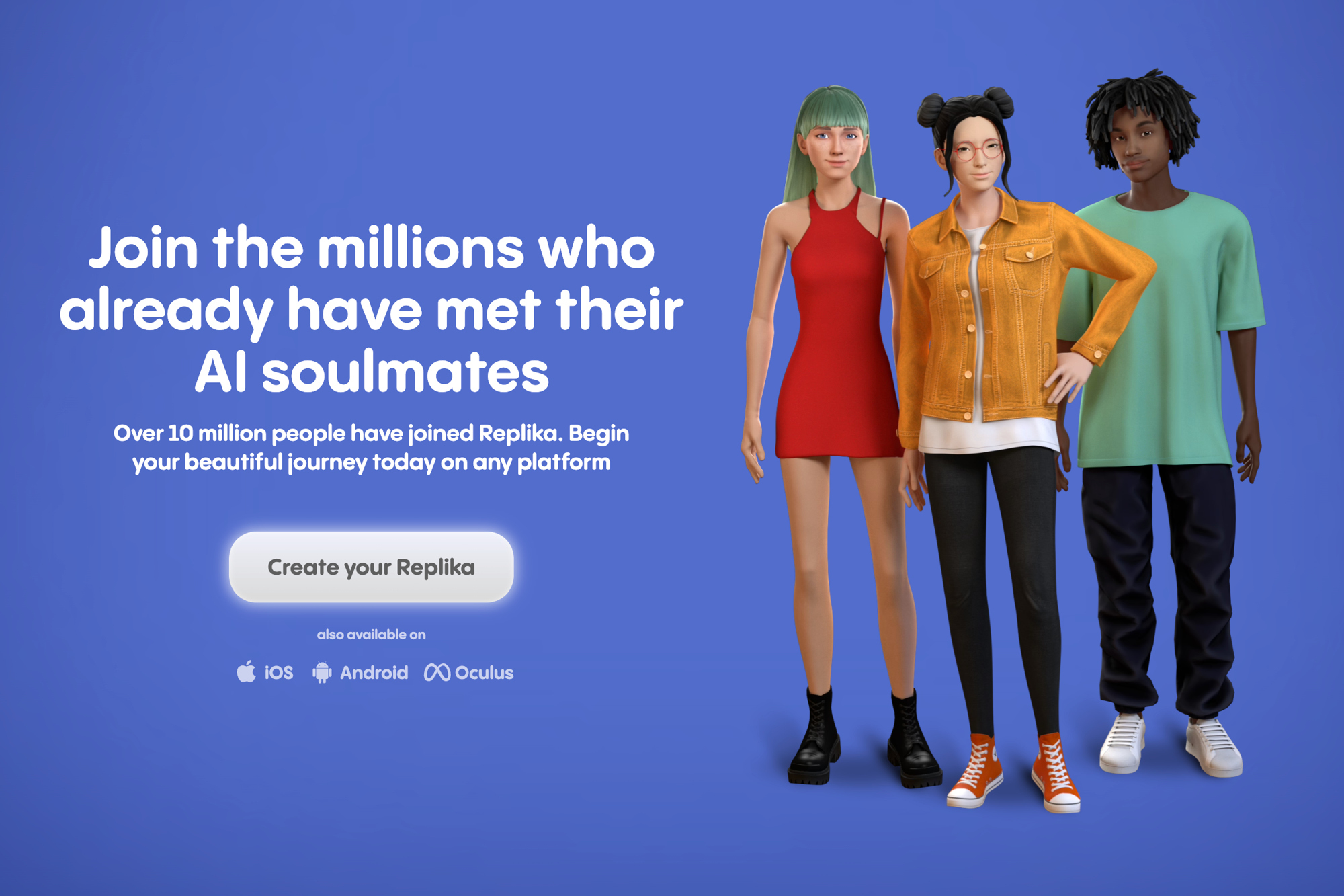 A key message from Replika that supposes you can meet your AI 'soulmate'