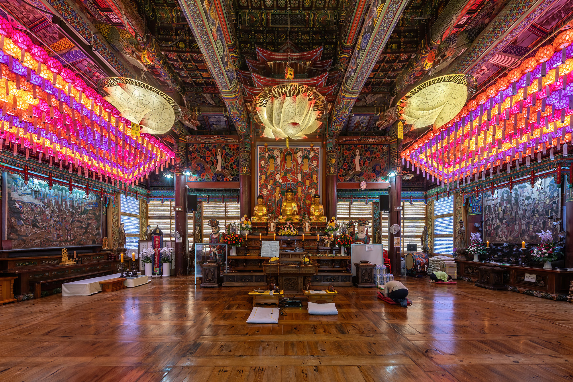 the main hall of Bongeunsa temple in Seoul South Korea
